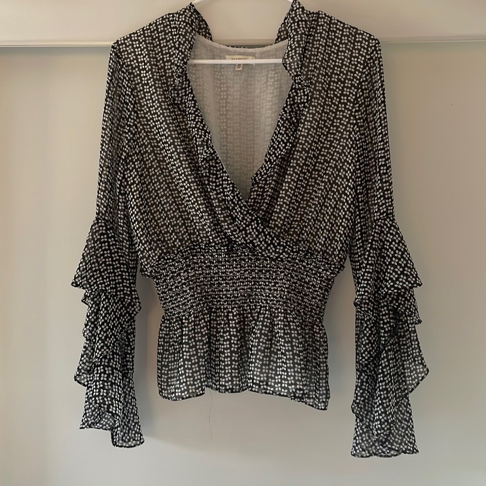 Black and white boho top